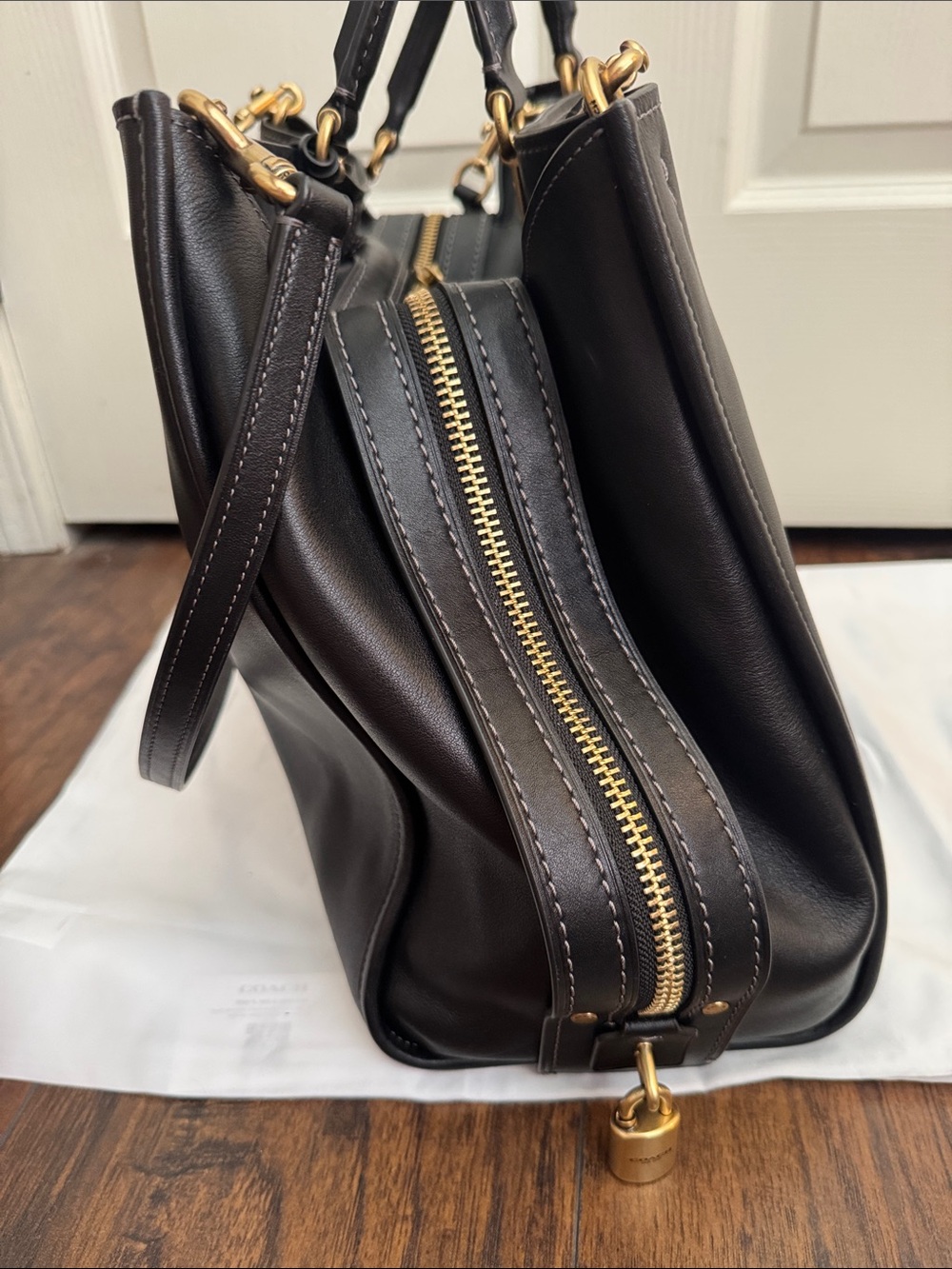 Coach Rogue Bag 40 Brass/Black CCX21 - Picture 2 of 9